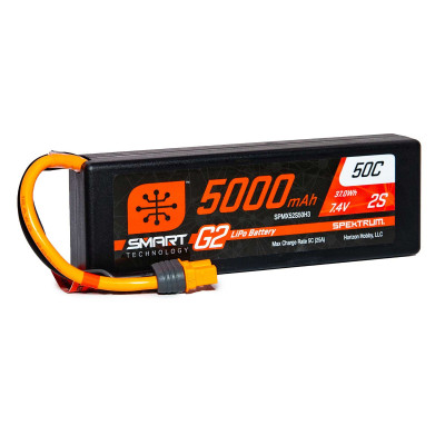 SPEKTRUM Smart G2 LiPo 7.4V 5000mAh 2S 50C Hardcase IC3