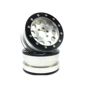 Metsafil Beadlock Wheels PT-Revolver Silver/Black 2.2" Metsafil Beadlock Wheels PT-Revolver Silver/Black 2.2"