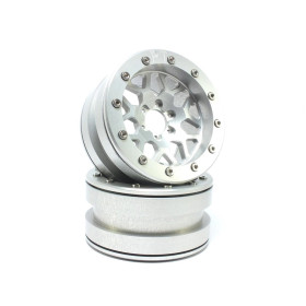 Metsafil Beadlock Wheels PT-Mesh Silver/Silver 2.2" Metsafil Beadlock Wheels PT-Mesh Silver/Silver 2.2"