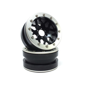 Metsafil Beadlock Wheels PT-Mesh Black/Silver 2.2" Metsafil Beadlock Wheels PT-Mesh Black/Silver 2.2"