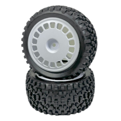 1:10 Buggy Wheel Set "Mini Block" rear white (2)