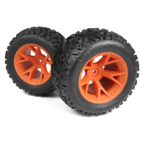 Mounted Linebacker Tire on MT Wheel (Orange/2pcs) Mounted Linebacker Tire on MT Wheel (Orange/2pcs)