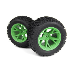 Mounted Linebacker Tire on MT Wheel (Green/2pcs) Mounted Linebacker Tire on MT Wheel (Green/2pcs)