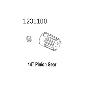 Metal Pinion Gear 14T-M0.6 CR4.4 Metal Pinion Gear 14T-M0.6 CR4.4