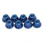 Flanged nylstop nut M4 "Blue", Aluminium (10pcs)-GF-0401-044