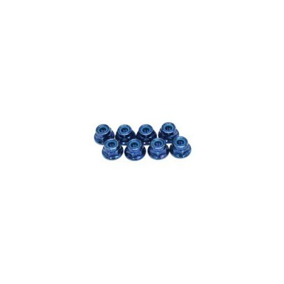 Flanged nylstop nut M3 "Blue", Aluminium (10pcs)-GF-0401-034